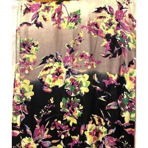 #4815 SPECRUM Black multi color Rayon scarf 38x21